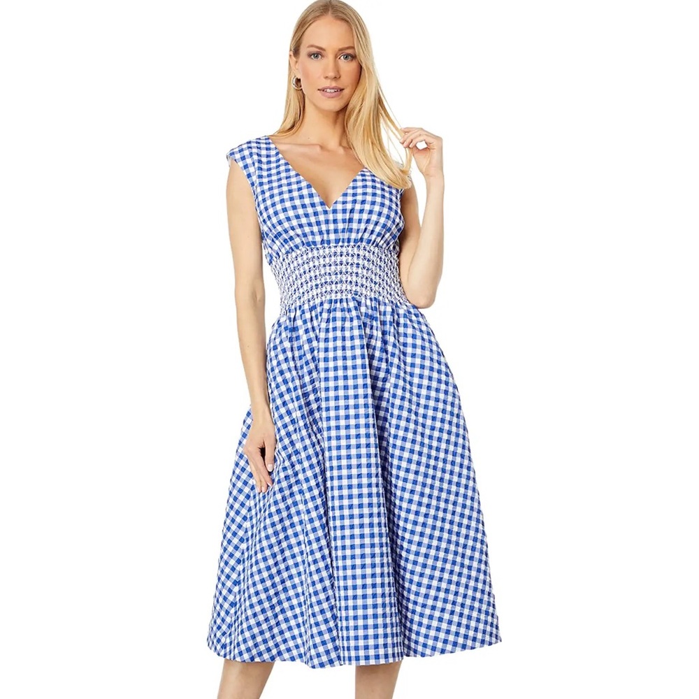 Kate Spade New York Gingham Smocked Waist Dress